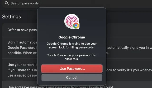 故障排除:在 Chrome 上找不到停用指紋的選項?